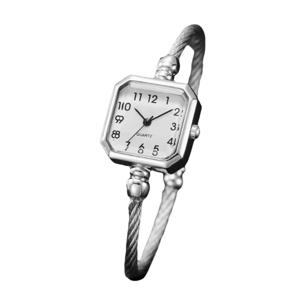 Open-Ended Bracelet Bracelet Watch Analog Display Compact Size Square Dial Watch Digital Square Dial Miniature Design
