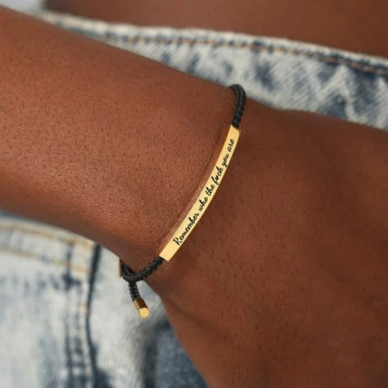 Inspirational Roap Bracelet Engraved Remember who the F you are Accept Dropshipping and Wholesale 팔찌