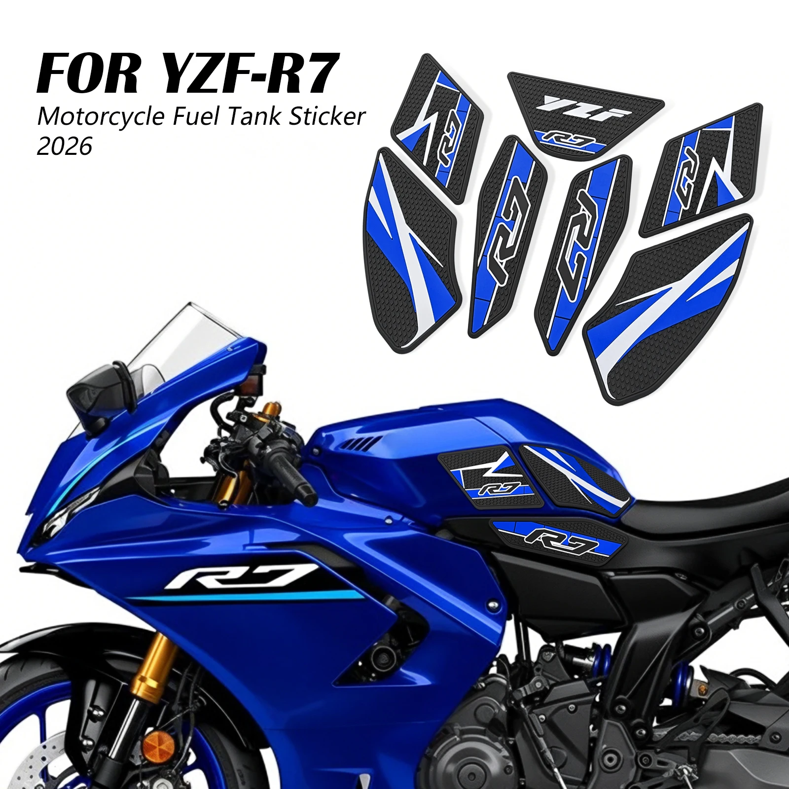 For Yamaha  YZFR7 2026 YZF R7 2026 YZF-R7 2026 Motorcycle Anti slip sticker Tank Traction Pad Side Knee Grip Protector