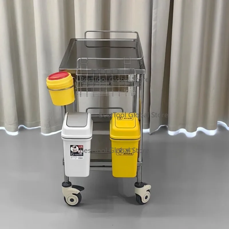

2025 New 140 High Qu-ality Hospital Stainless Steel Detach-able Me-dical Trolley Treatment Mobile Stain-less Steel Trolley