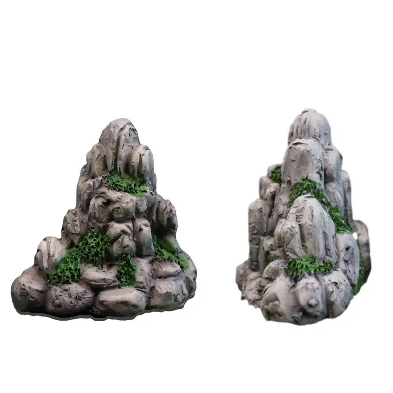 Resin Rockery Mountain View Decor Mountain Rocks Aquarium Aquarium Landscape Rock Hiding Cave Aquarium Ornament For Fish