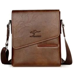 Bolsos de mensajero de canguro de marca de lujo para hombres, bolso cruzado informal de cuero para hombres, bolso de hombro de negocios para hombres, Bolso pequeño de verano