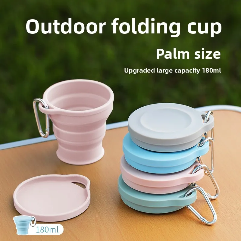 

Outdoors Silicone Folding with Hanging Hole Creative Water Travel Portable Washing Fashion Travel Silicone Cup