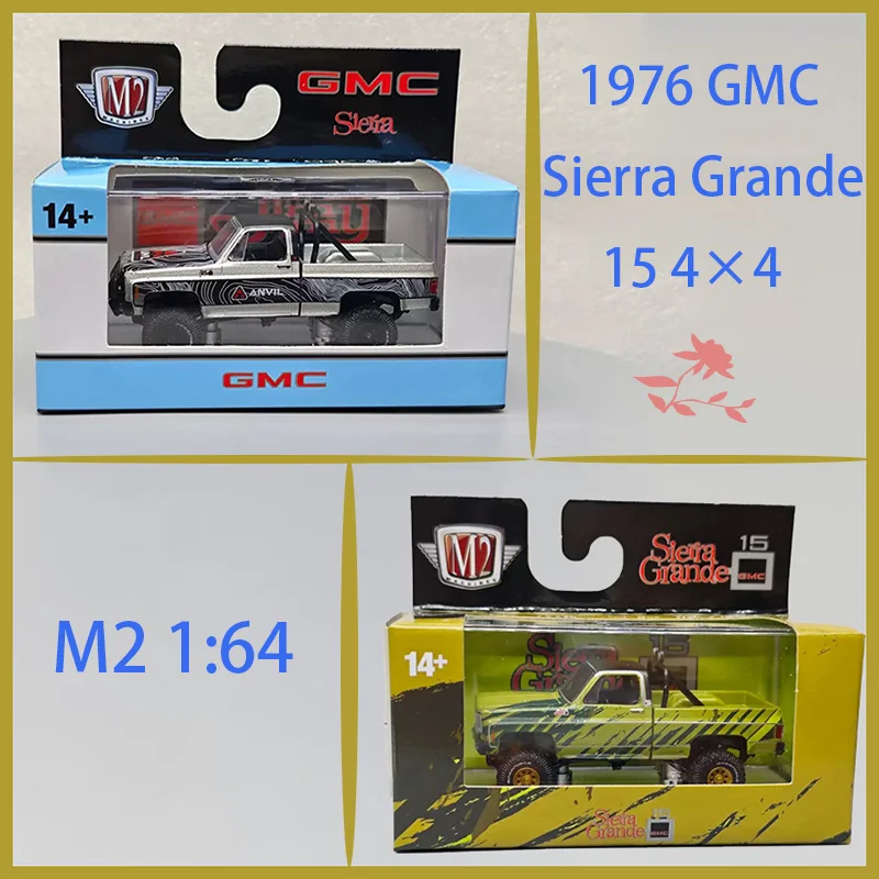 

M2 1:64 Scale 1976 GMC Sierra Grande 15 4×4 Alloy Simulation Car Model Static Collection Decorated Holiday Toy Souvenir Gift