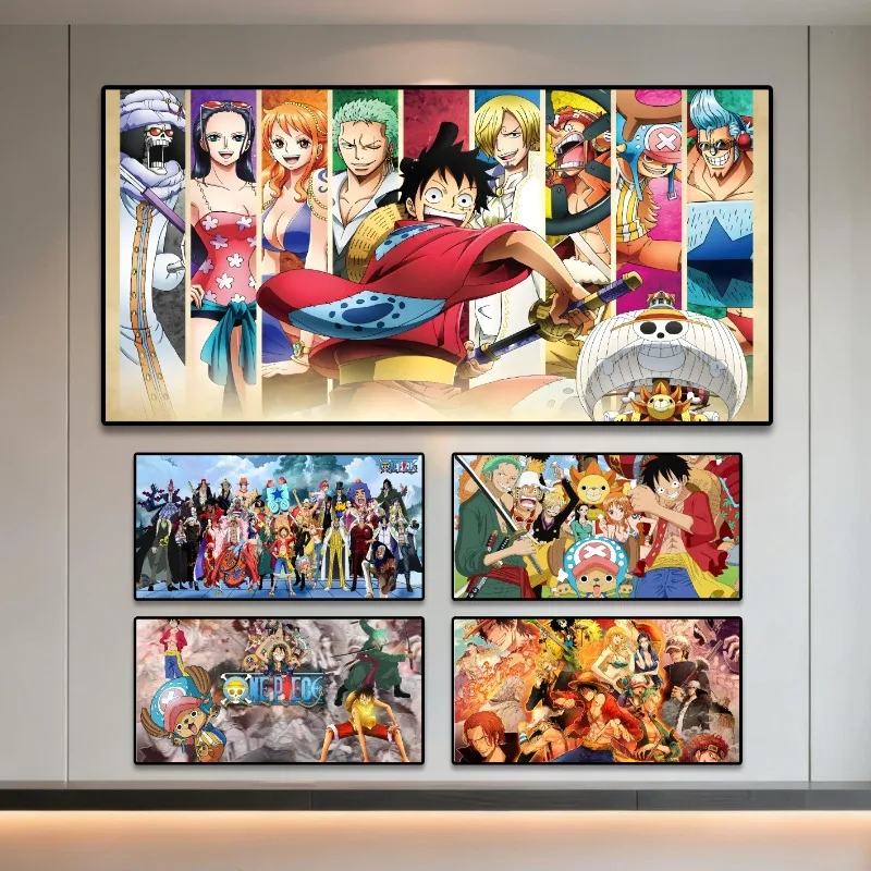 One Piece Luffy Nami Usopp Sanji Franky Brook Foto de Grupo de Personajes Póster de Anime Decoración de Pared Regalo Hecho a Mano