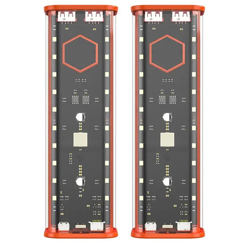 Exquisite-2X 21700 DIY Power Bank Case Supports 4X21700 Batteries PD20W Powerbank Case LED Screen Transparent Battery Shell A