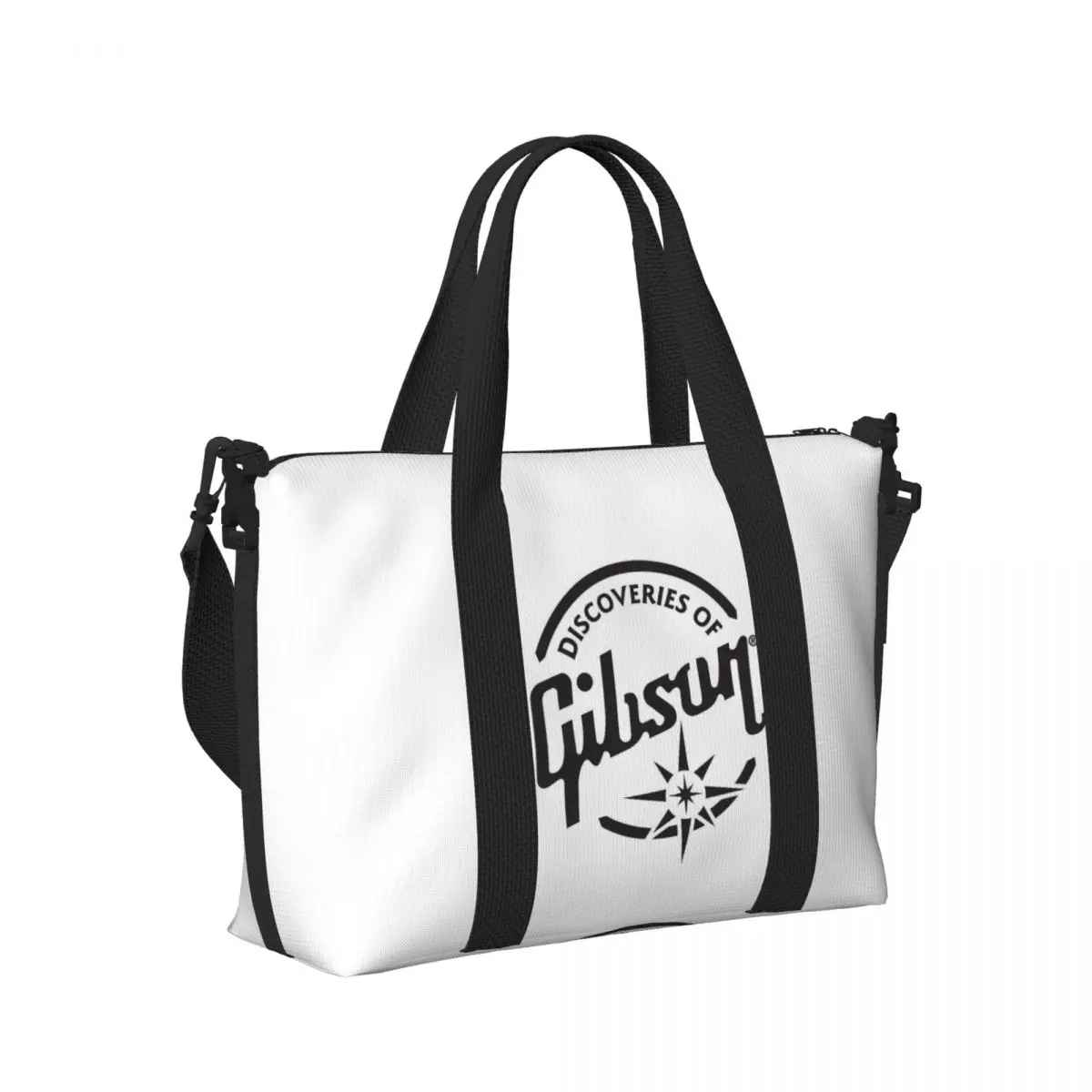 

Guitar Gibson Logo Beach Travel Bag Large Capacity Tote Bags for Gym Sport Women Shopping Duffle Shoulder Bag