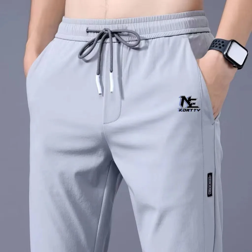 Men's Summer Breathable Casual Stretch Pants Straight Leg Outdoor Sports Trousers for Running Camping