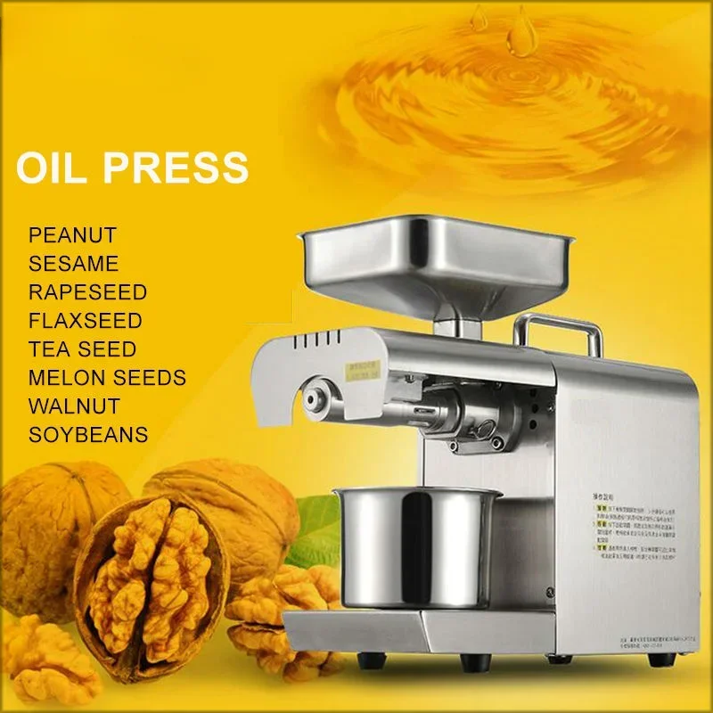 saleOil Press Machine Peanut Oil Presser Extractor Use for Olive/Sesame/Melon seeds/Rapeseed/Flax/Walnut Bean Processor