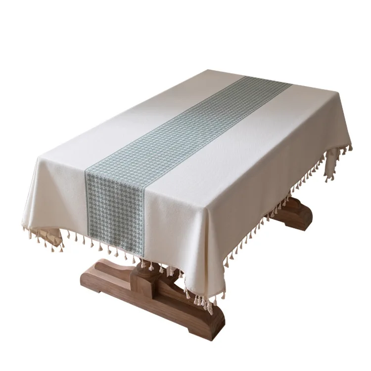 

Nordic Fresh Fabric Tablecloth Simple Modern High-end Light Luxury Rectangular Dining Table Cloth Coffee Table Cloth s012