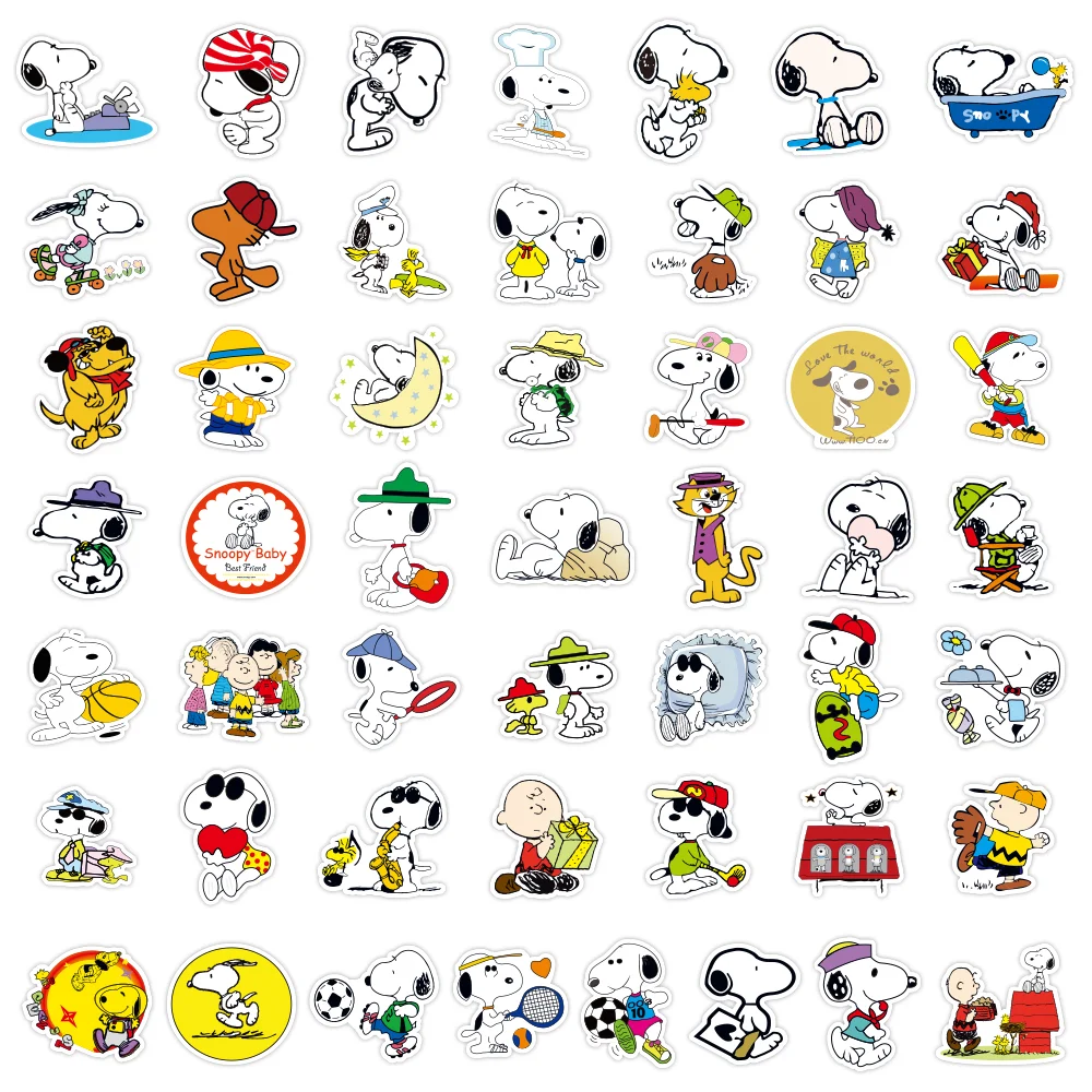 100pcs Not Repeating Cartoon Animation Cute Snoopy Children DIY Waterproof Sticker