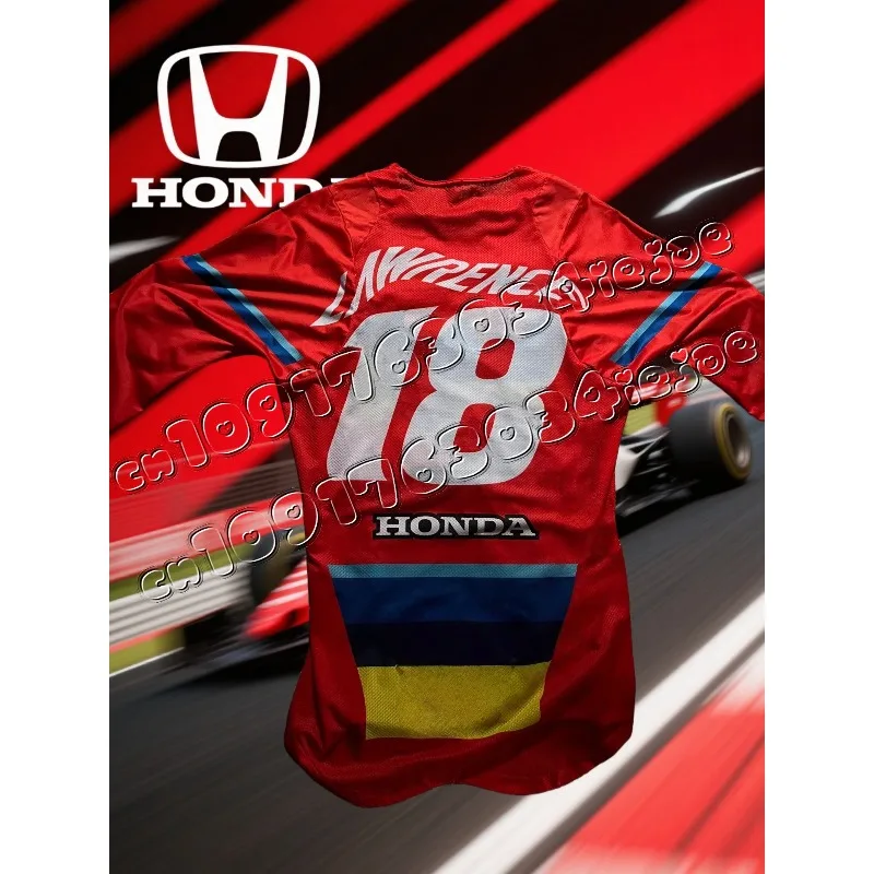 

Футболка Honda для гонок с длинными рукавами для внедорожного мотоцикла, быстросохнущая уличная футболка для горного велосипеда, дышащая спортивная одежда для мужчин