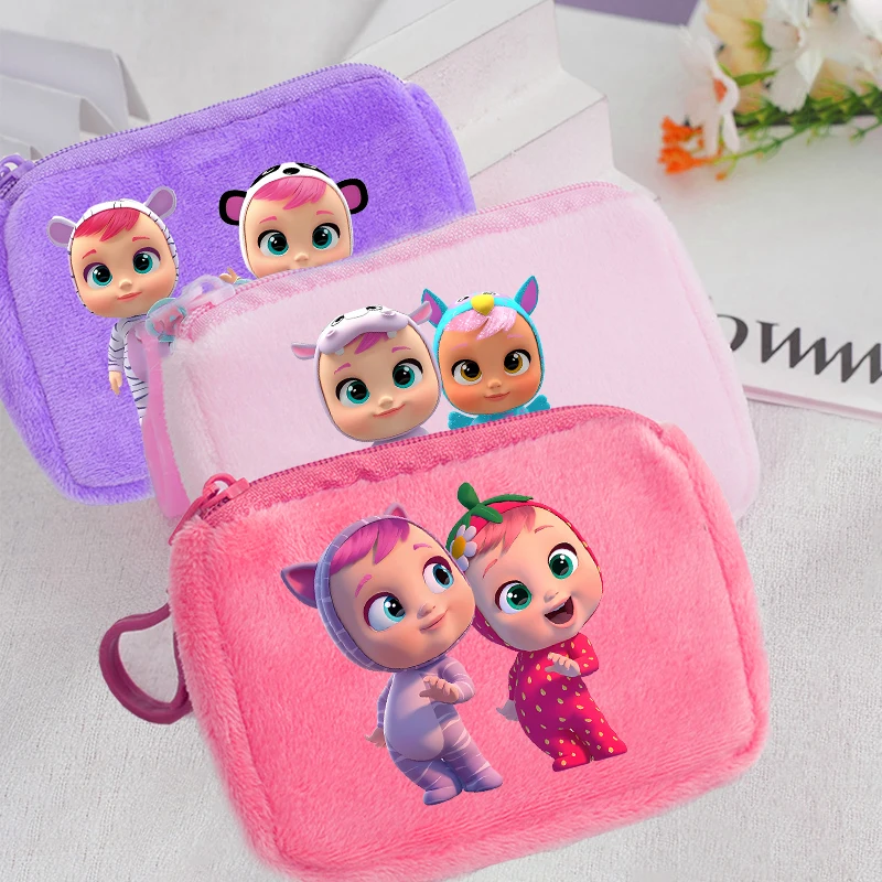 Crying Baby Girl Small Coin Purse Cry Babies Zipper Key Pouch Cute Cartoon Women Earphone Accessories Storage Bag Mini Wallet