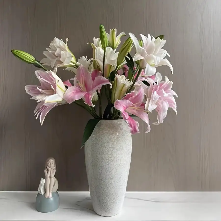 Large Elegant Ceramic Vase - Decorative Jar, Tabletop Floral or Garden Vase - Lightweight, Perfect for Indoor/Outdoor Home, view 6