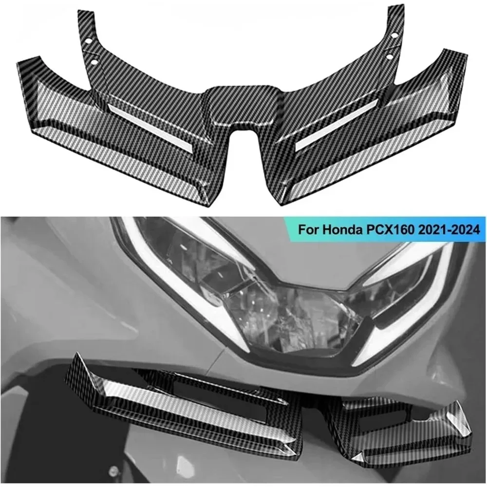 For Honda PCX160 2021-2024 Modified Lower Lip Fixed Wind Wing Beak Spoiler Decorative Front Lip Protective Cover Accessory