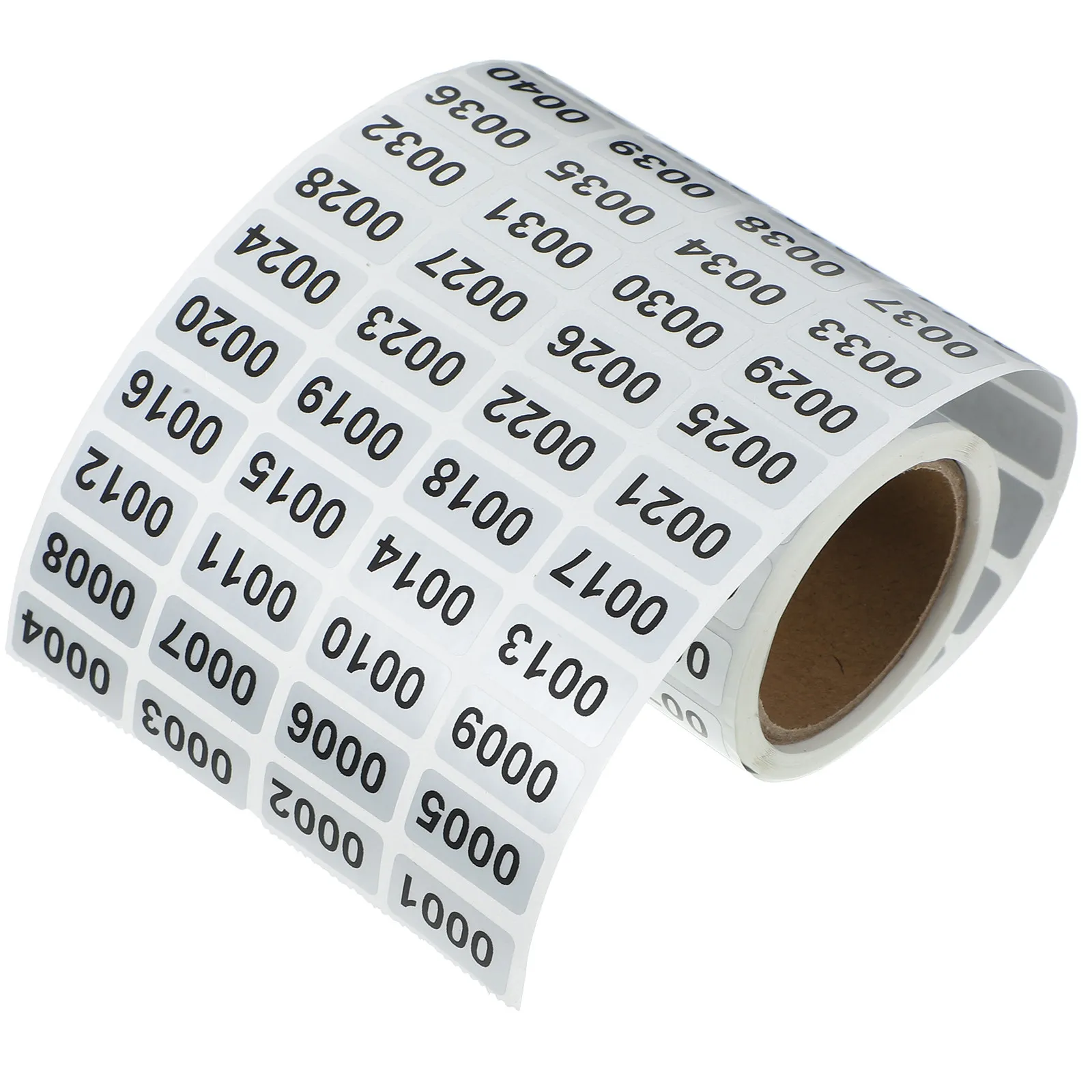 

1 Roll Self-Adhesive Numbered Stickers Rectangular PVC Inventory Stickers for Home Office Classroom Storage Organization