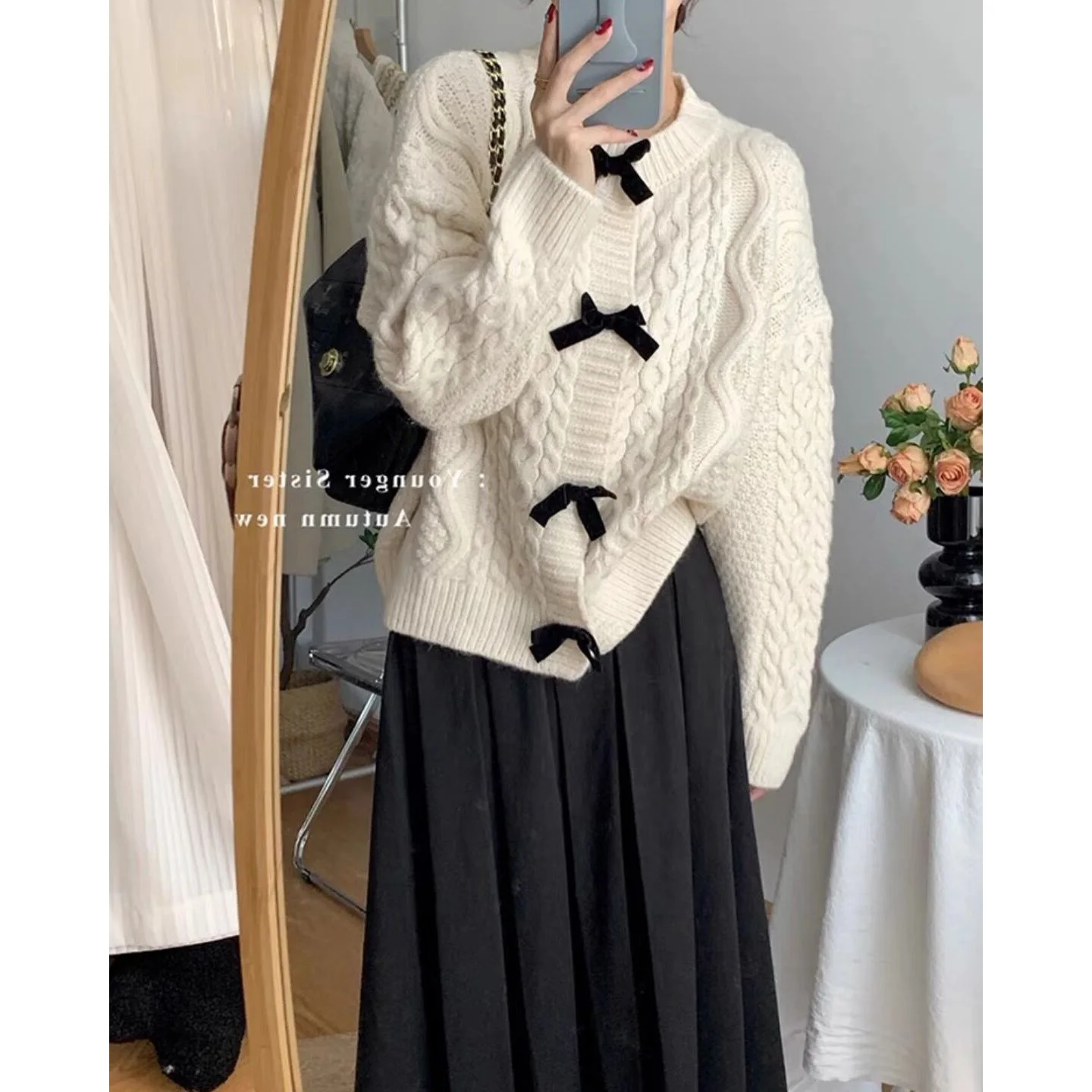 Kawaii Clothes Tops for Women 2024 Pullover Women Manteau Femme Hiver Fall Clothing Women Winter Clothes New in Knitwears