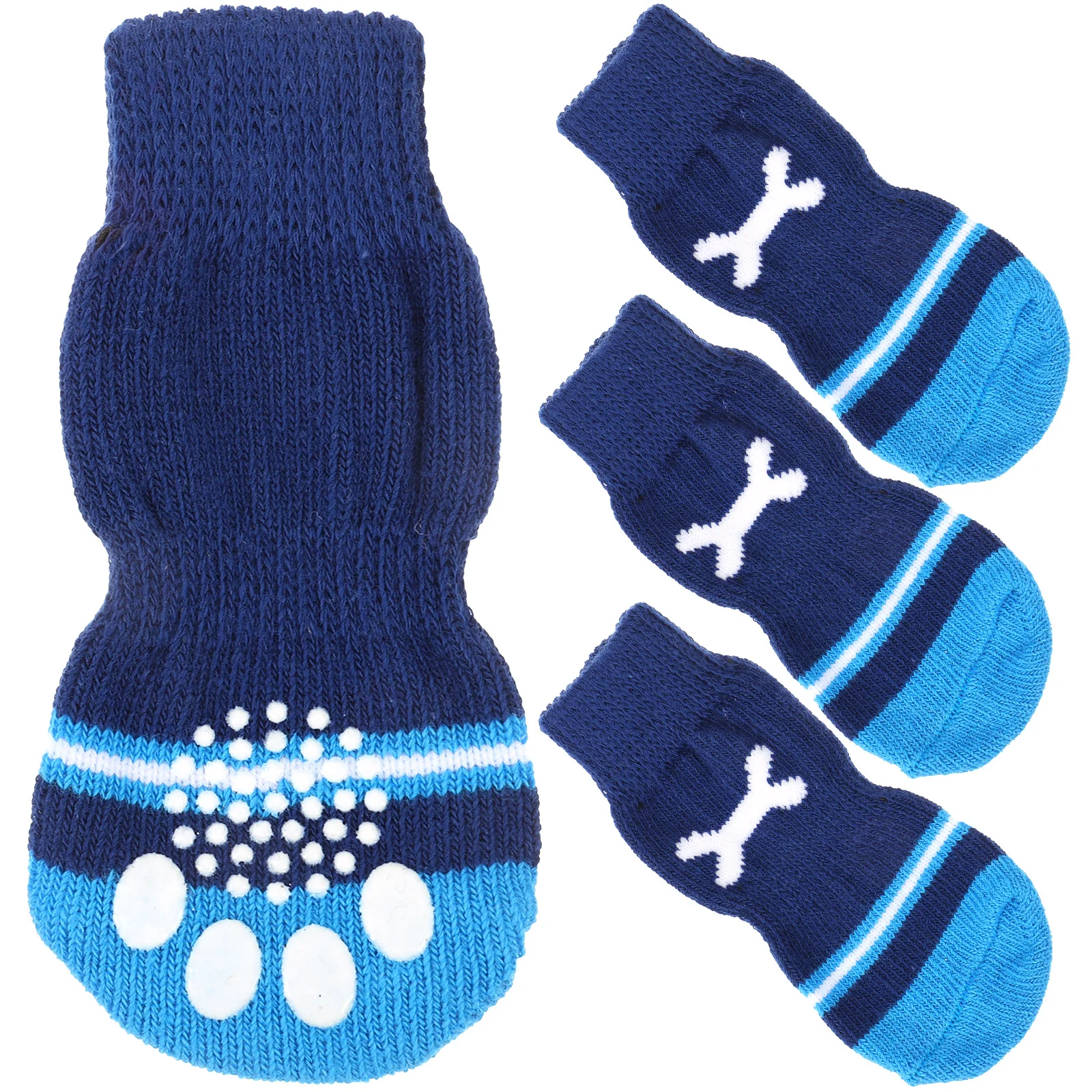 

2Pairs Small Dog Paw Protectors Cotton Anti-Slip Dog Socks Warm Breathable Puppy Accessories Winter Paw Protection Socks