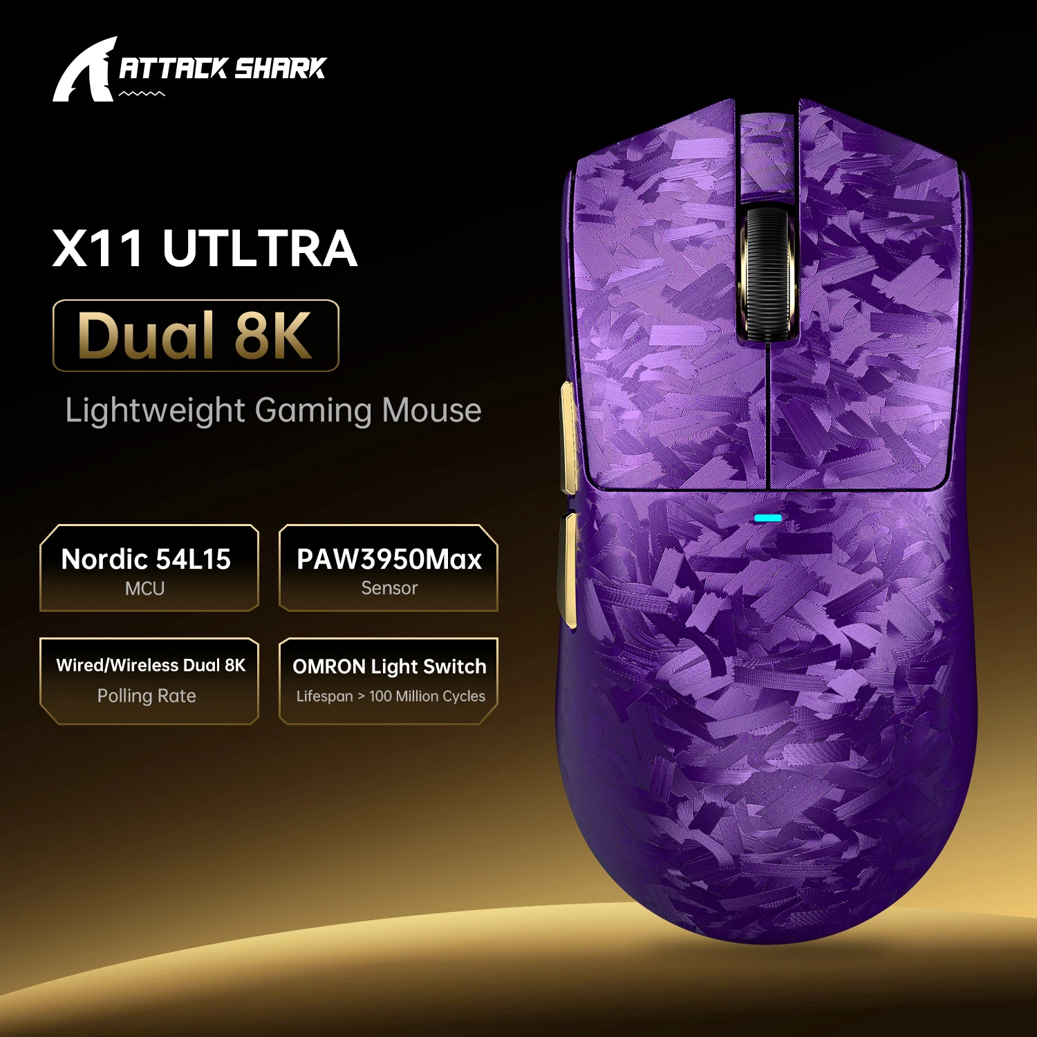 ATTACK SHARK X11/ X11 ULTRA Tri-Mode Gaming Mouse 2.4G Wireless
