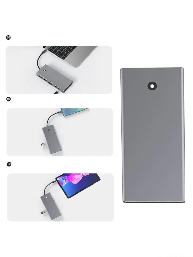 

E56B Aluminum TypeC Hub Docking Station 4K60Hz HDMIcompatible2.0 USB3.2 10Gbps Fast USB HUB Splitters Adapter