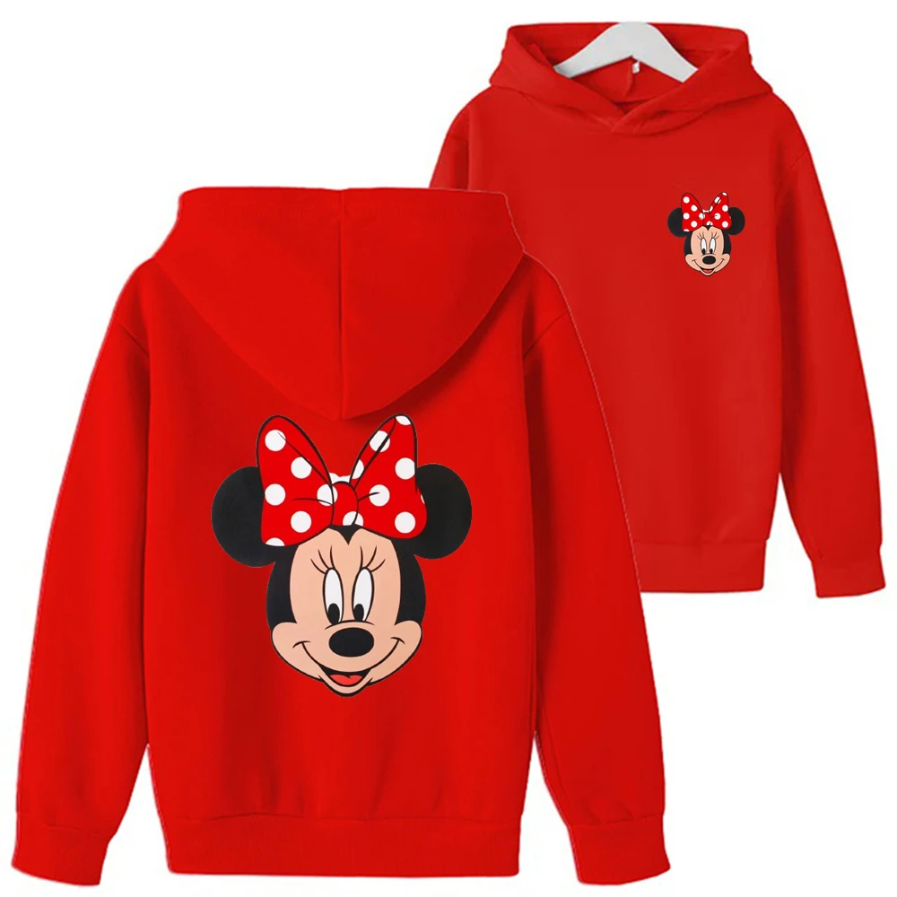 Mickey Mouse Disney Hoodies Girls boy Kids Pink Sweatshirt Clothes Tops Children Autumn Pullover Clothing Children's gifts