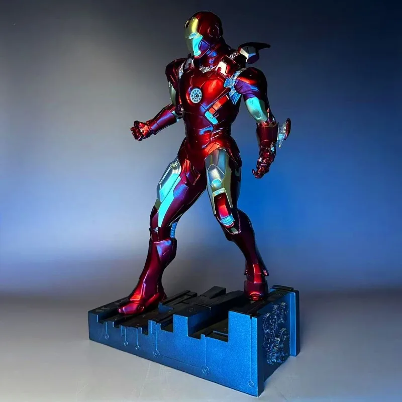 48 センチメートルアイアンマンフィギュア MK7 磁気接続光るアニメモデルハイエンド樹脂デスクトップ装飾装飾子供のおもちゃギフト