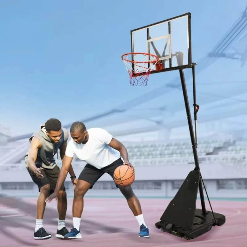 حامل كرة سلة محمول للبالغين بارتفاع قابل للتعديل من YTYIN مع إطار حديد PVC وأطواق معدات المحكمة الشبكية