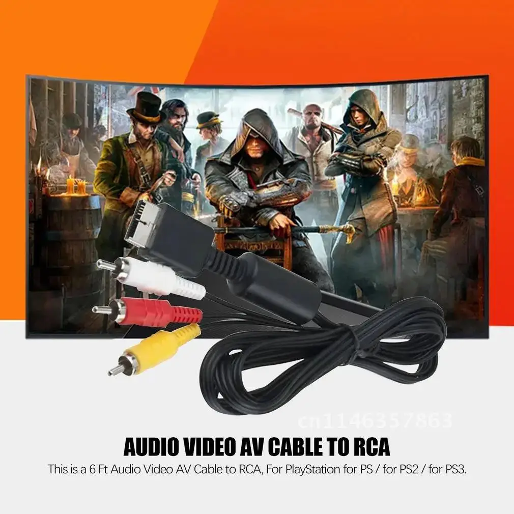 Multi Component Games Audio Video AV Cable to RCA for SONY PS2 PS3 PlayStation SYSTEM Cable Console TV Game Computer Accessories