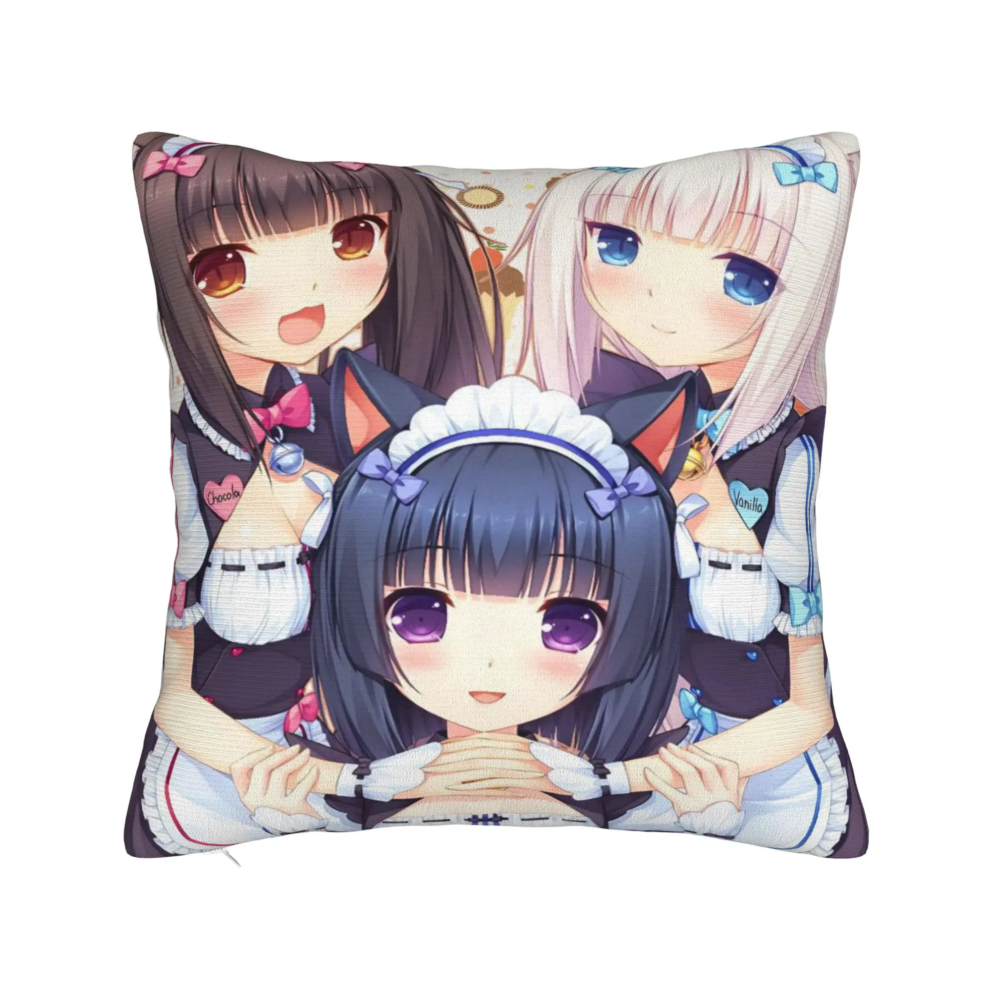Anime N-Nekopara Pillow Cover Merch Printing Cushion Cover Decoration  Pillow Case Cover Sofa Multi Size
