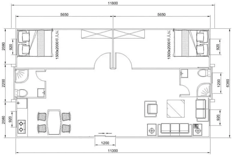 2 Bedroom 2 Bathroom Expandable Folding Mobile Tiny Home prefabricated with Large Windows and Door for Office/Hotel