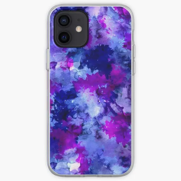 Modern Blue Purple Watercolor Brushstrok Phone Case Customizable for iPhone X XS XR Max 6 6S 7 8 Plus 11 12 13 14 Pro Max Mini