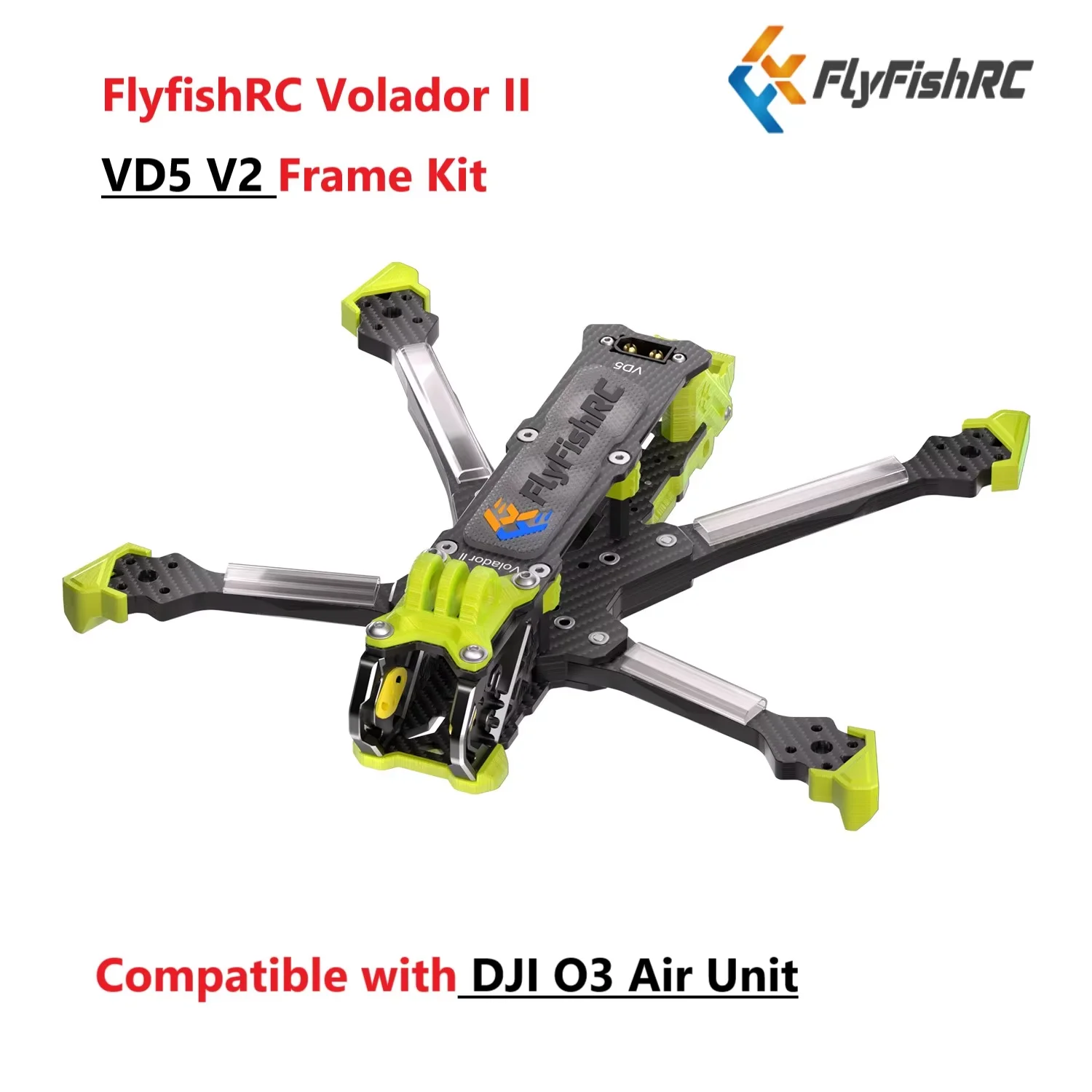 

FlyFishRC Volador II VD5 V2 Deadcat FPV T700 5 inch Frame Kit compatible with DJI O3 Air Unit for FPV Quadcopter Kit