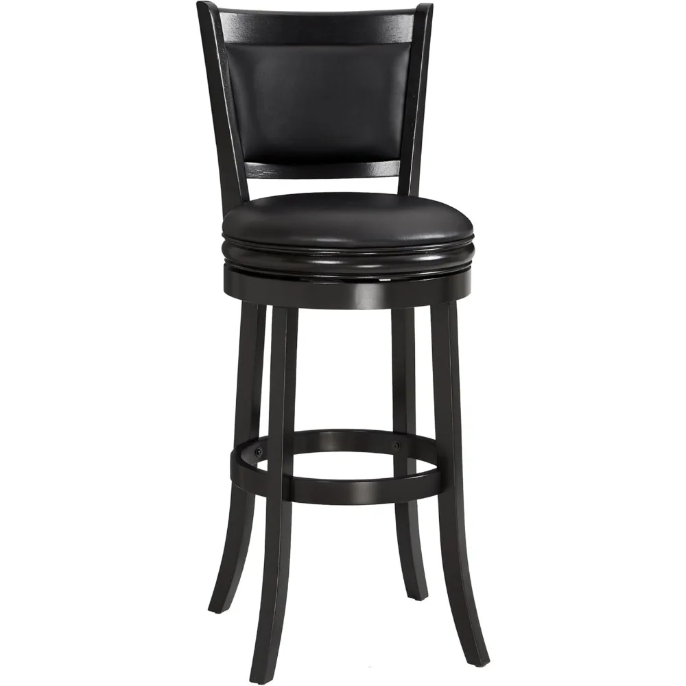 Swivel Pub Height Barstool 29 Inch Seat Height Black Set of 1