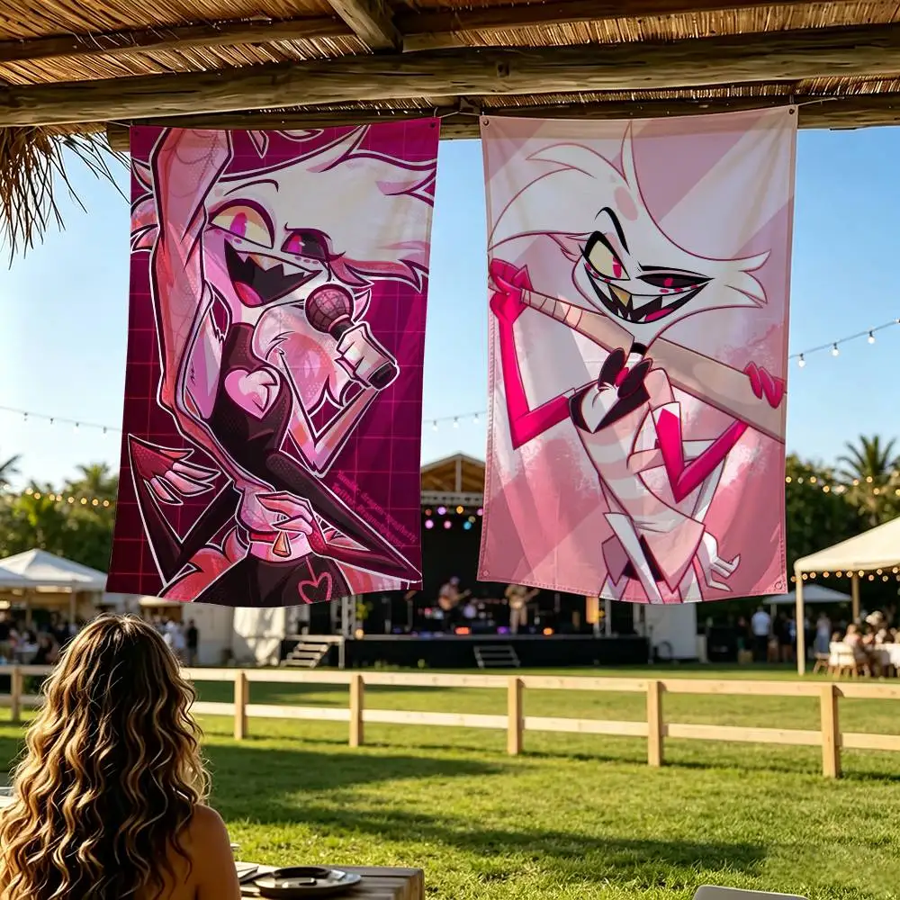 Angel Dust H-Hazbin H-Hotel Flag Digital Printing Banner for Garage Wall Out Door Decoration