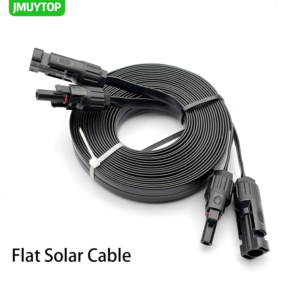 JMUYTOP 50CM-10M 12AWG MC-4 Window Cable flat For solar connector interface solar panel power station Balcony through fl