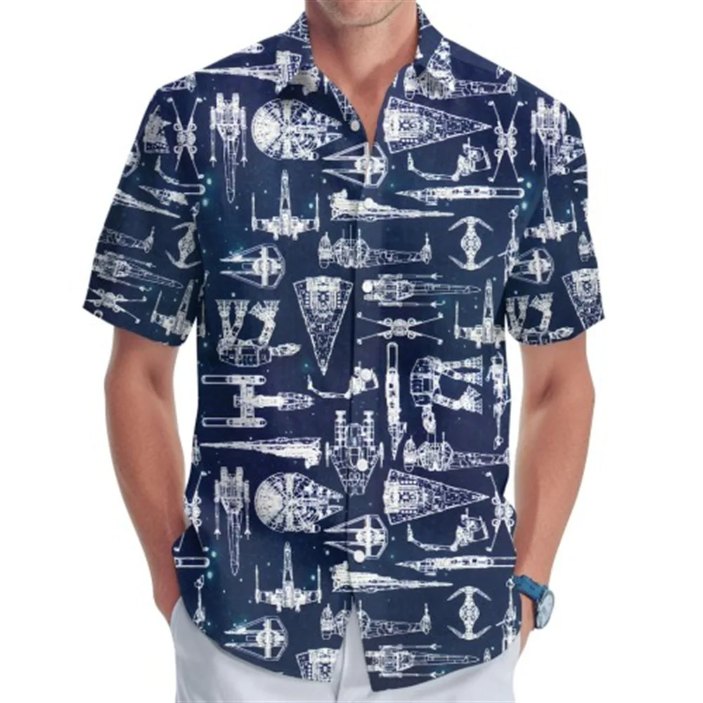 

Hawaiian Shirt Lapel Button Down Shirt Casual 3D Printed Graphic Top Oversized Casual Loose Short Sleeve Shirt