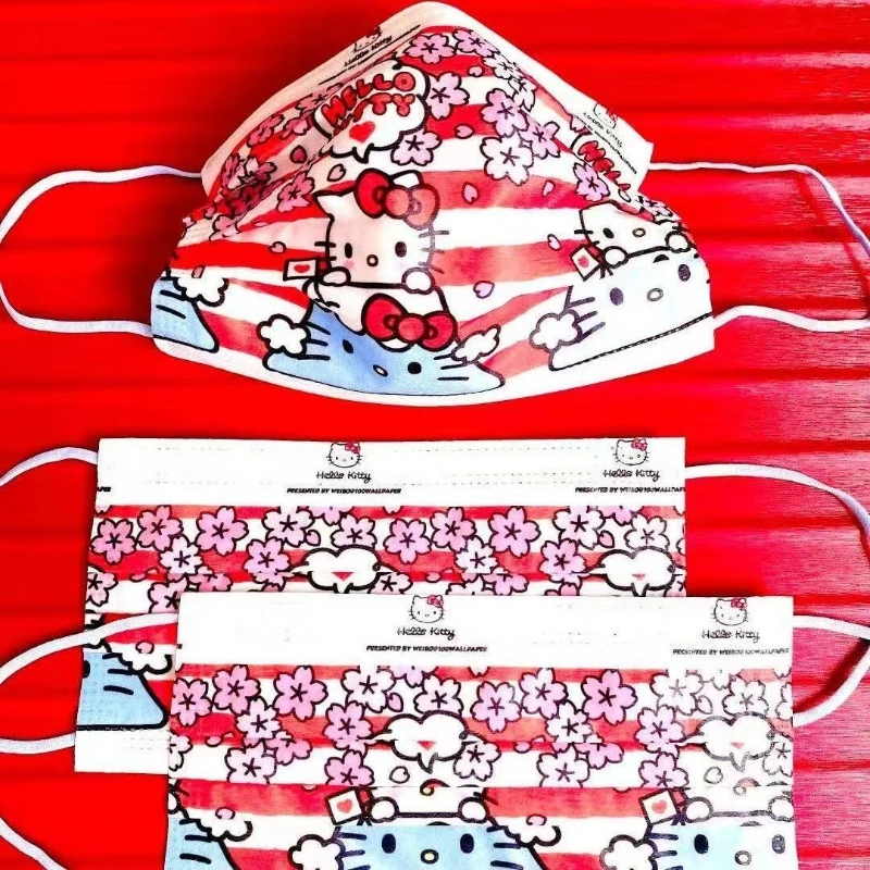 

Красочные маски Sanrio с героями мультфильмов, милые маски Hello Kitty для взрослых, стильные и красивые маски для женщин