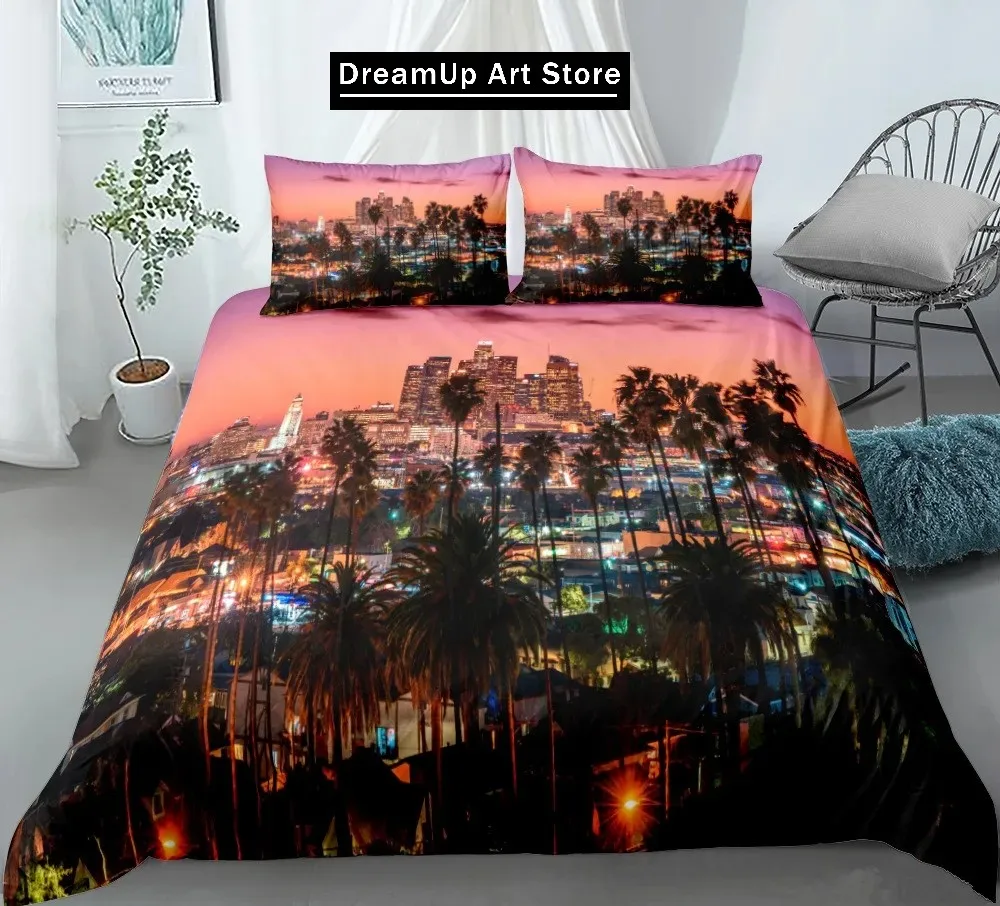 New York City Night View Bedding Set Queen King Size Comforter Cover / Duvet Cover Pillowcase Set Soft Home Textile Bedclothes