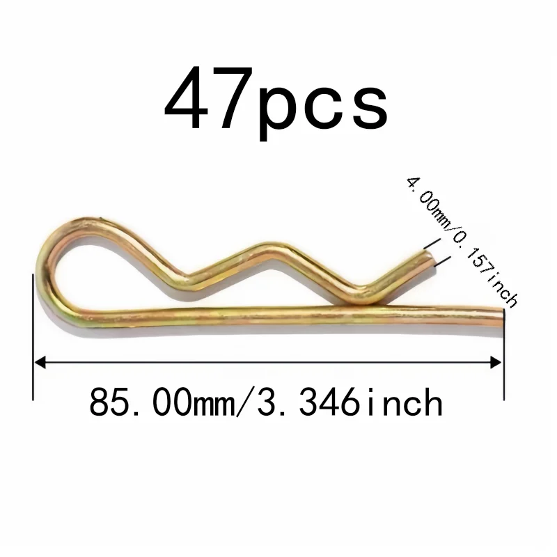 47 pcs 4*85mm M4 M4*85mm Locking Pin Fasteners, Secure Locking Hold and Reusable Spring Steel, Multipurpose