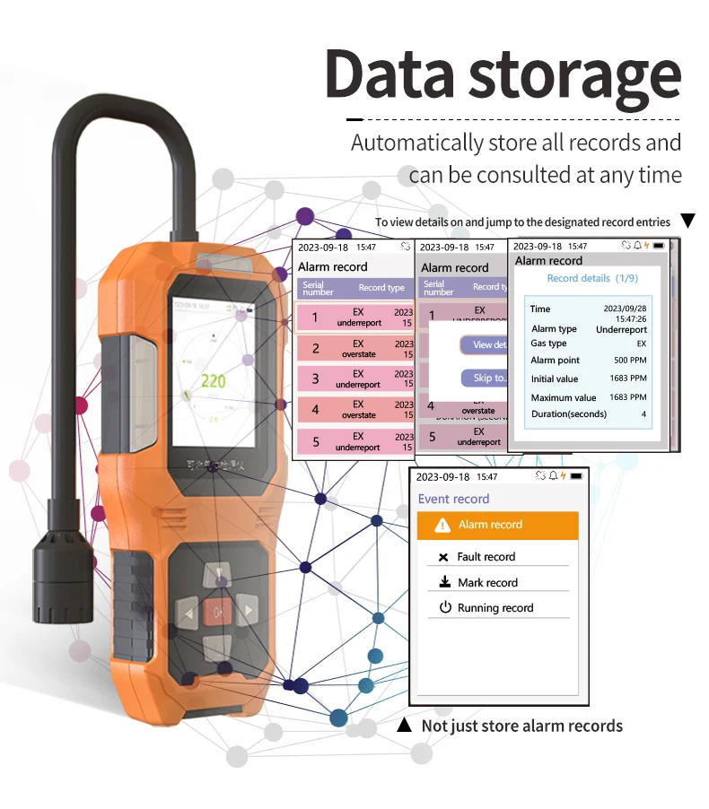 High Sensitive Portable JLY-CP100 Gas Leakage Detector With Flexible Sensor
