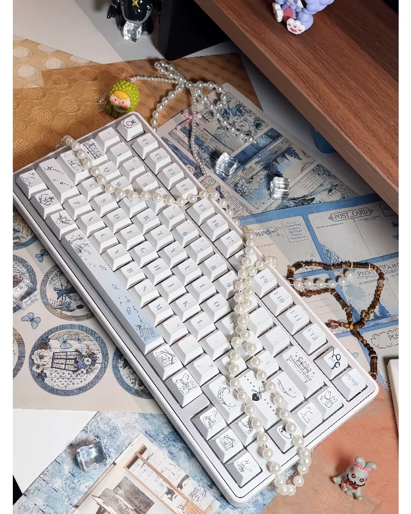 Simple wind keycap hot sublimation process original height pbt material girl cute