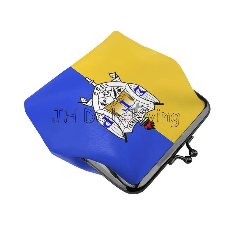 Sigma Gamma Rho 1922 SGR Mini Leather Purse Small Change Pouch with Kiss-Lock Clasp Closure Buckle Wallet for Girls Women Gifts