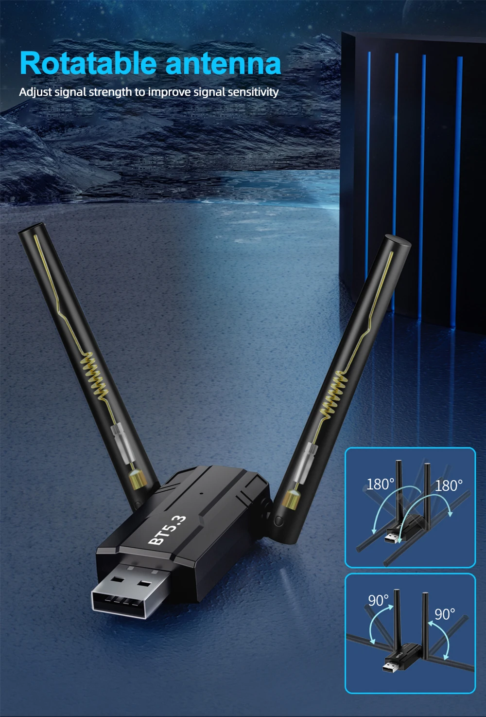 Bluetooth 150ワイヤレスオーディオレシーバー/ドングル,5.3 m, USB,PCスピーカーアダプター,ワイヤレスマウス,キーボード,音楽,トランスミッター