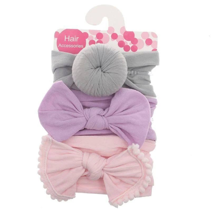 

JU64 Baby Girl Headband Newborn Girls Bowknot Nylon Headwraps Toddler Baby Turban Nylon Hair Bands Baby Hair Accessories