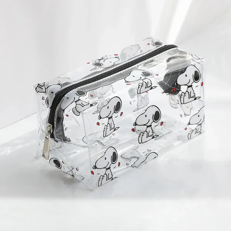 Anime Snoopy Cartoon Outdoor Girl Makeup Women Necessary Cosmetic Bag Transparent Travel OrganizerFashion Small Toiletry Pouch