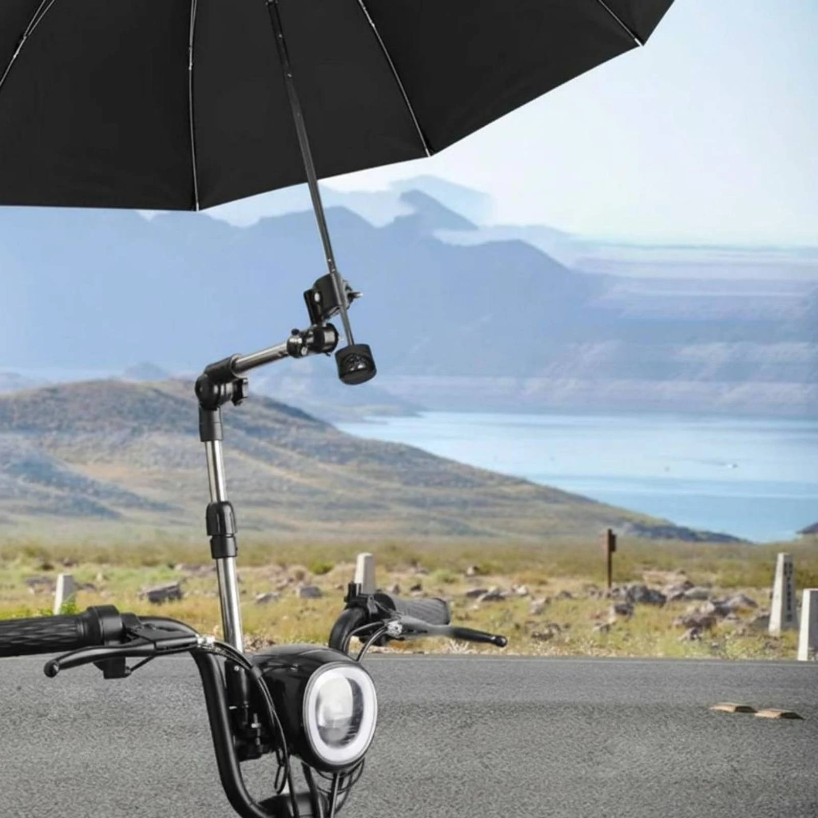 Afbeelding 7: Verstelbare parapluhouder, eenvoudig te installeren, elektrische fiets regenschermhouder, fietsparapluhouder, handsfree, buitengebruik