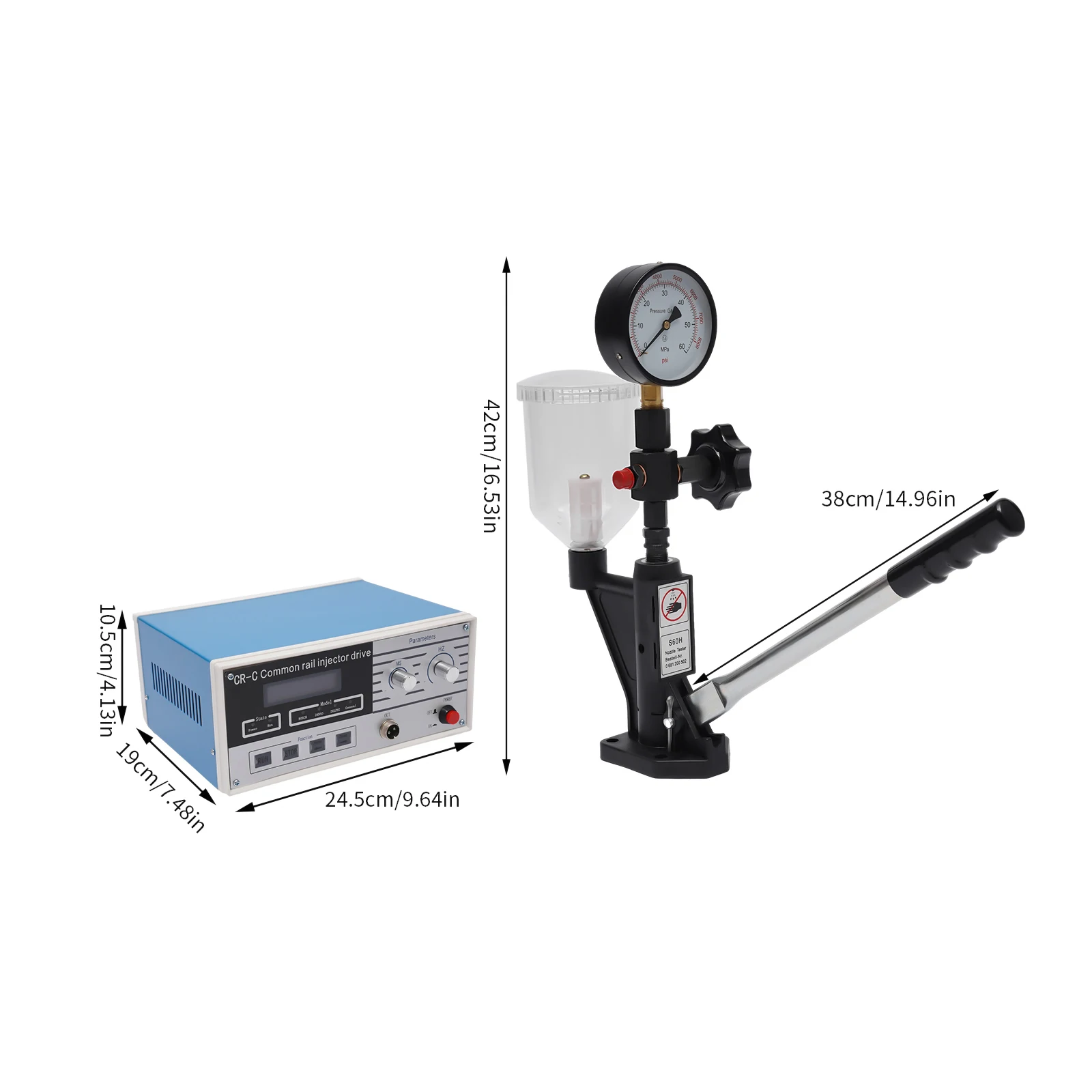 110V Injector Tester, CR-C Common Rail Injector Tester & S60H Fuel Nozzle Tester, Rail Injector Drive Fuel Injector Repair Tool