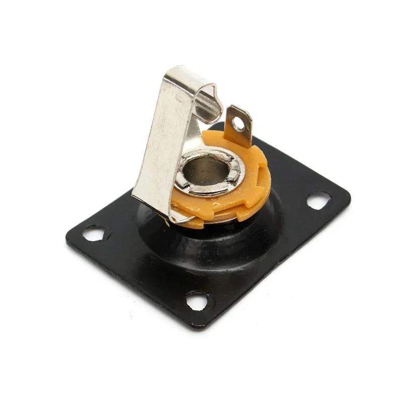 Vierkante Stijl Jack Plaat Gitaar Bas Jack 1/4 Uitgang Ingang Jack Socket voor Elektrische Gitaar Onderdelen & Accessoires Goud/Zilver/Zwart