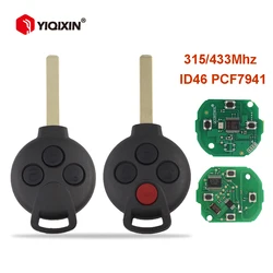 YIQIXIN 315/433Mhz Remote Car Key For Mercedes Benz Fortwo 451 City Roadster Cabrio Coupe 2007-2013 ID46 PCF7941Chip