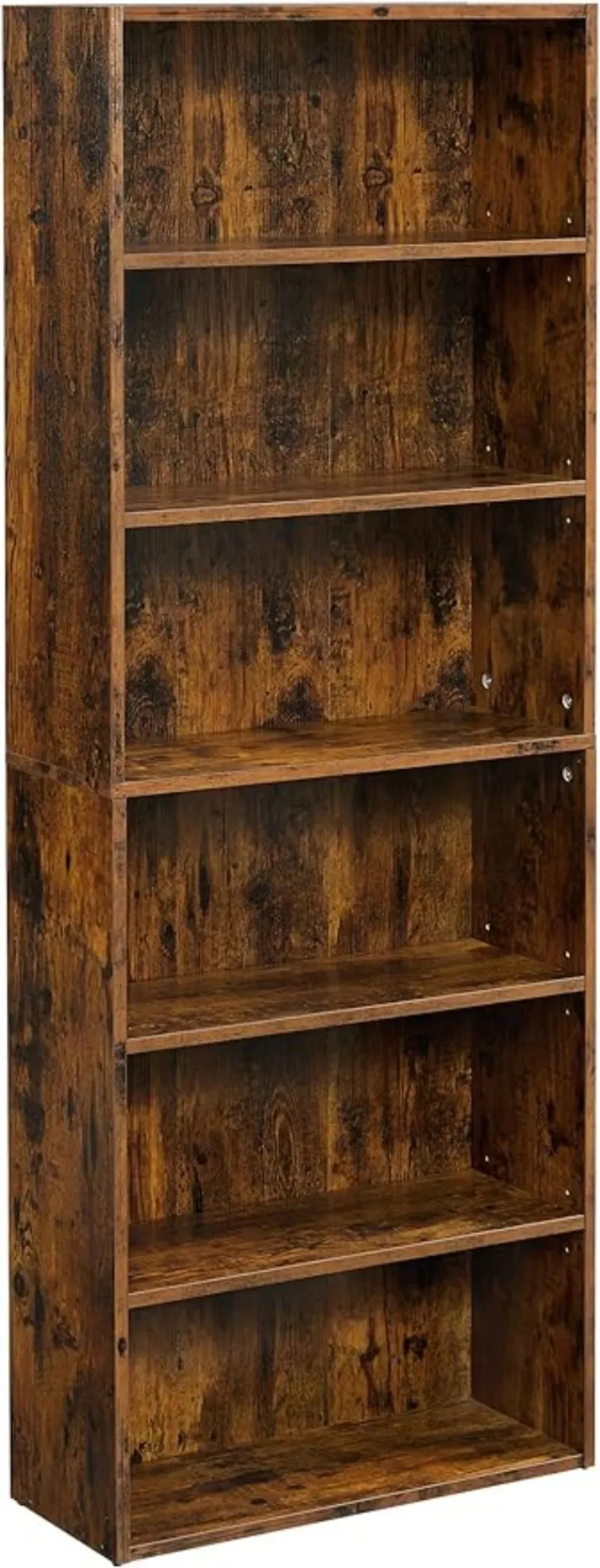 

Oein Bookshelf, 6-Tier Open Bookcase with Adjustable Storage Shelves, Floor Standing Unit, Rustic Brown